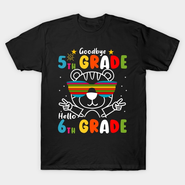 Goodbye 5th Grade Graduation Hello 6th Grade Last Day Of School tiger T-Shirt by AngelGurro